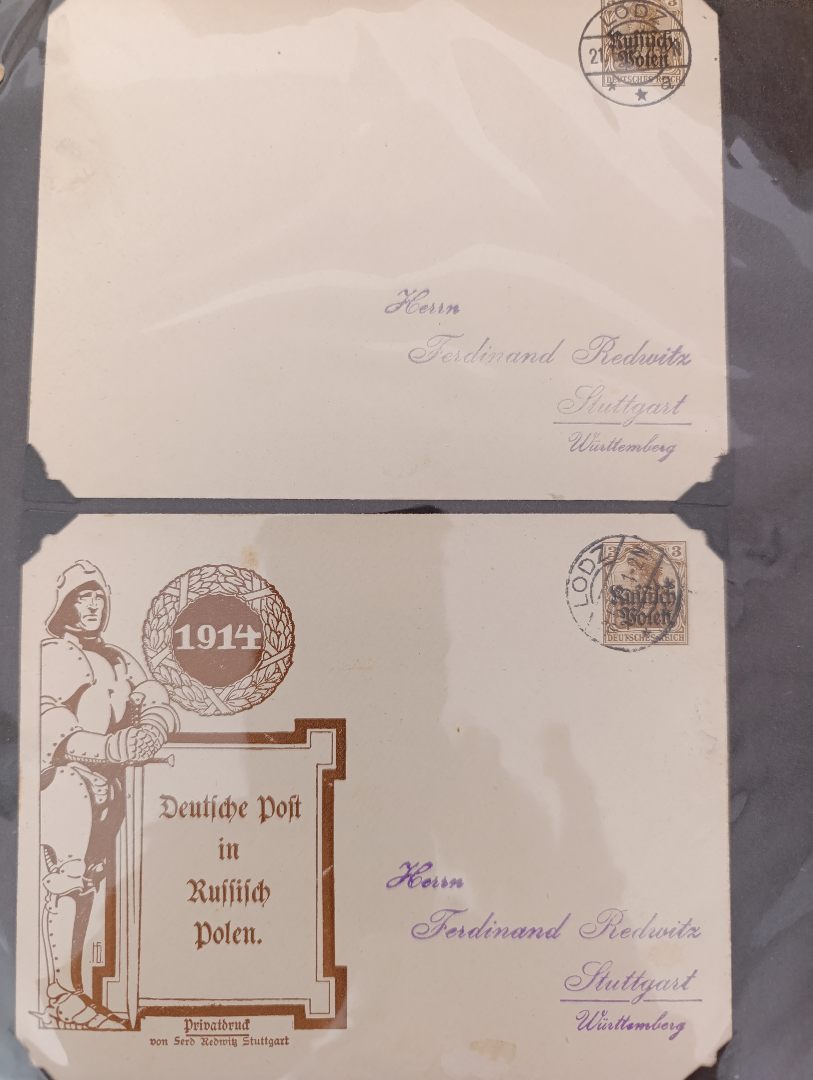 Открытки Deutsche Post in Russisch-Polen, Łódź 1914