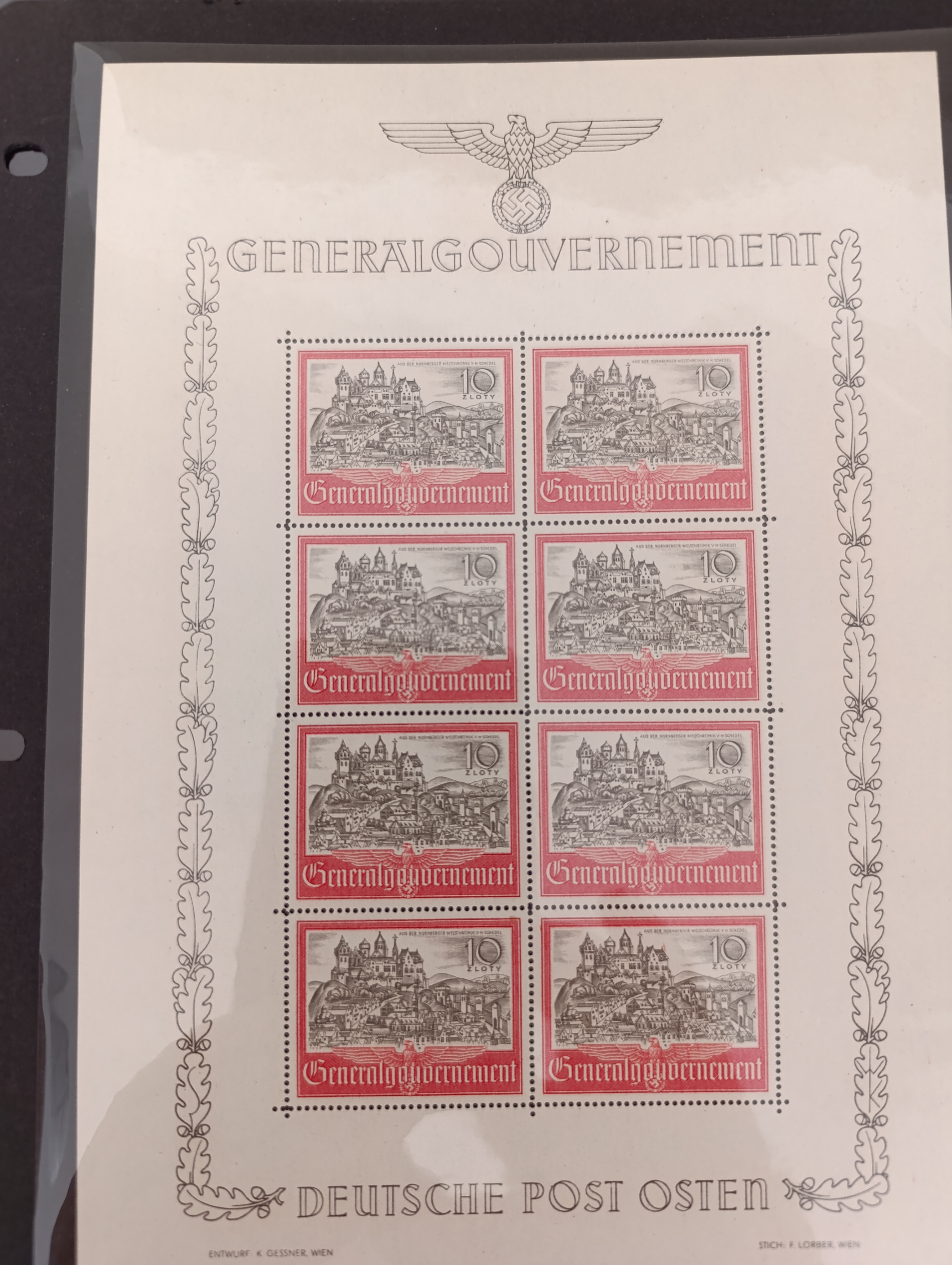 Generalgouvernement — блок Wawel 10 zł (Kulturelle Hilfe)
