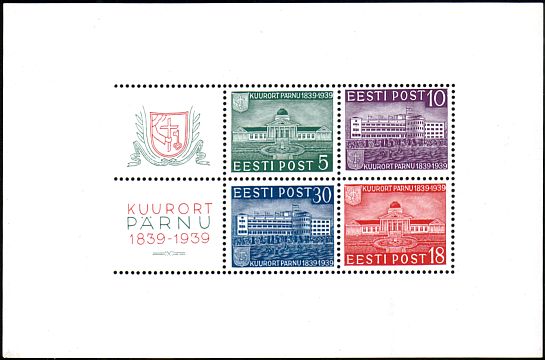 Эстония — блок «Kuurort Pärnu 100» 1939